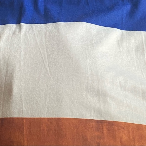 Maxi Lounge Dress Lg Boho Resort Chic Color Block Minimalist V-neck Short Sleeve - Picture 4 of 11